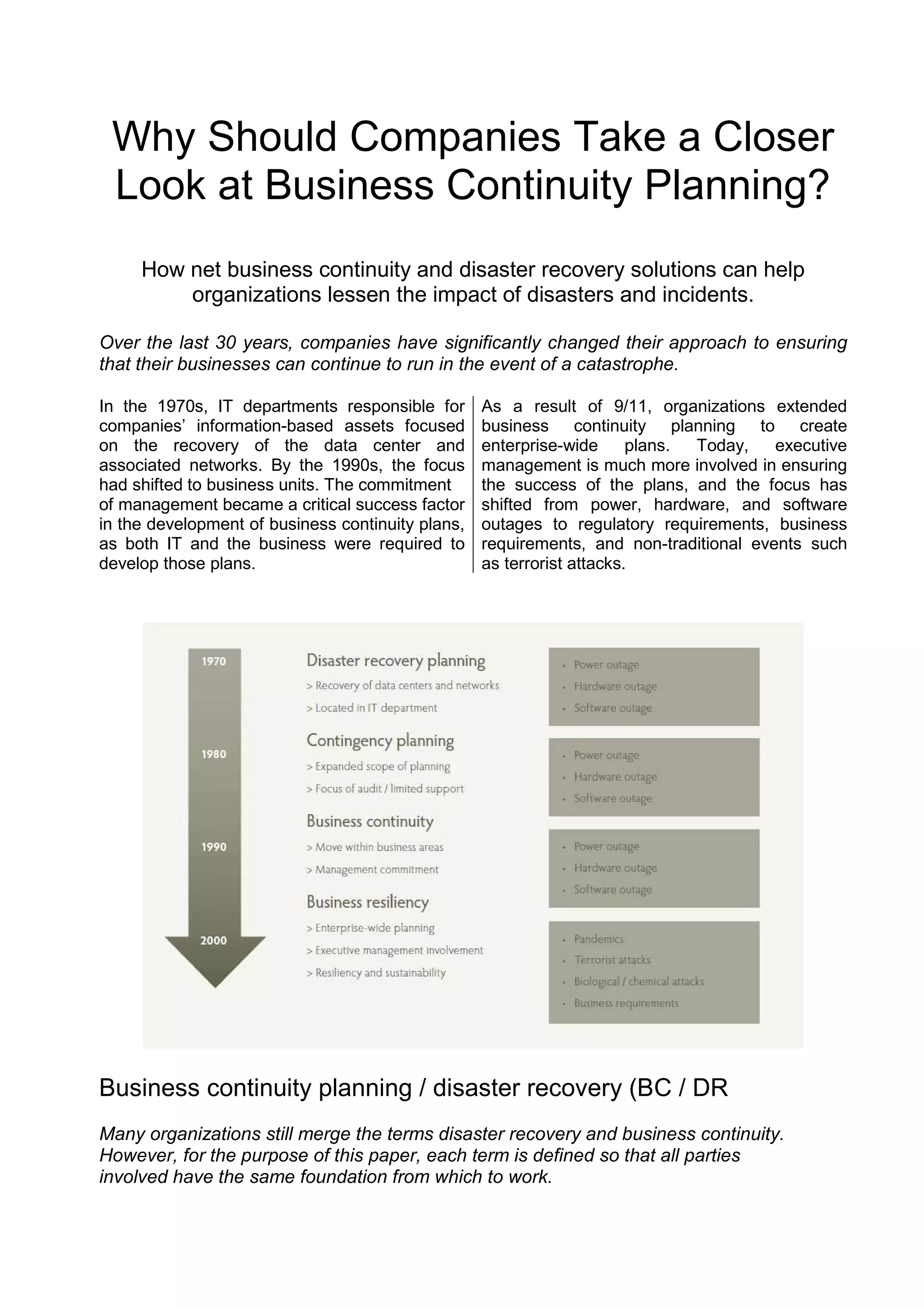 Business continuity & disaster recovery | PDF