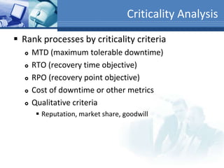 Business continuity & disaster recovery planning (BCP & DRP) | PPTX