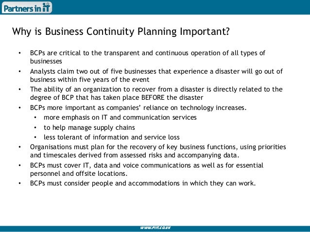 business continuity plan and why is it important