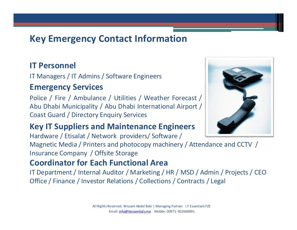 Disaster recovery and business continuity plan example picture
