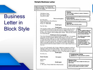 Business
Letter in
Block Style
 