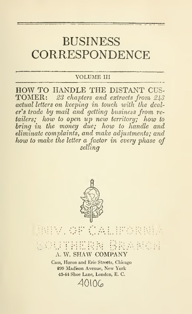 Business Correspondence Vol 3