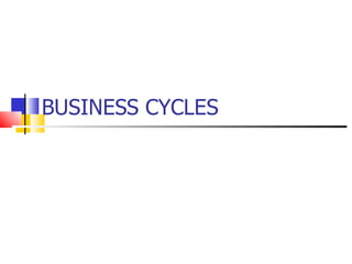 BUSINESS CYCLES
 