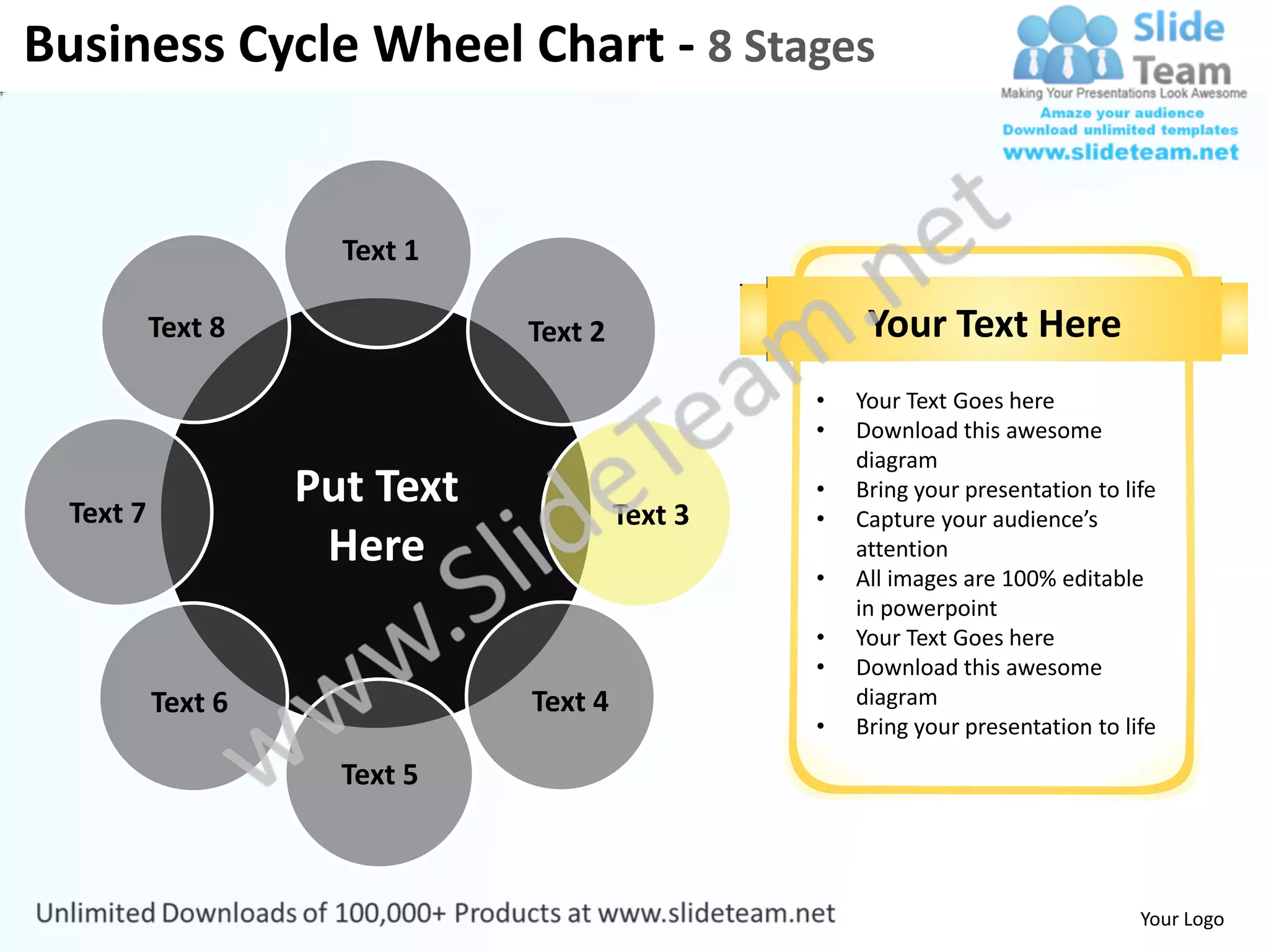 Business cycle wheel chart powerpoint templates 0712 | PDF