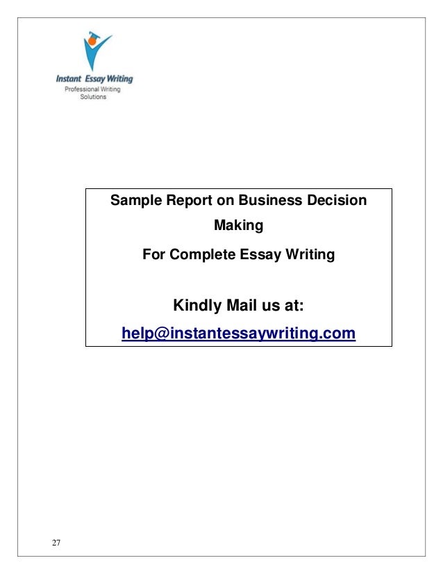 sample report essay