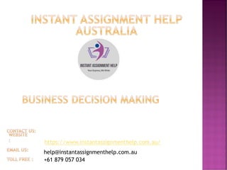 https://www.instantassignmenthelp.com.au/
help@instantassignmenthelp.com.au
+61 879 057 034
 