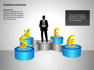 BUSINESS DECISIONS
This is an example text.
Go ahead and replace it
with your own text. This
is an example text.
Example text
This is an example text. Go
ahead and replace it with your
own text. This is an example
text. Go ahead and replace it
with your own text.
 