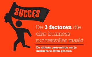 De 3 factoren die
elke business
succesvoller maakt
De ultieme presentatie om je  
business te laten groeien
 