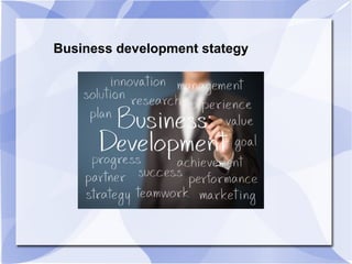 Business development stategy
 