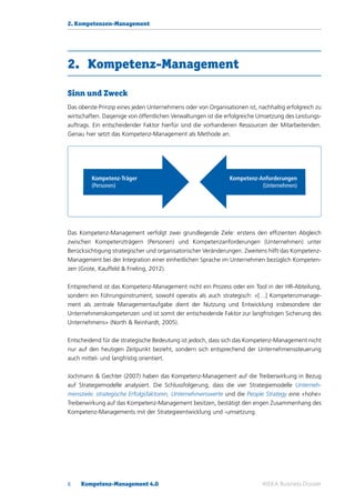 6 Kompetenz-Management 4.0 WEKA Business Dossier
2. Kompetenzen-Management
2.	Kompetenz-Management
Sinn und Zweck
Das ober...