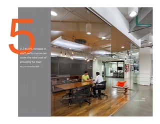 WPP
Toronto, Ontario
A 2 to 5% increase in
staff performance can
cover the total cost of
providing for their
accommodation
 