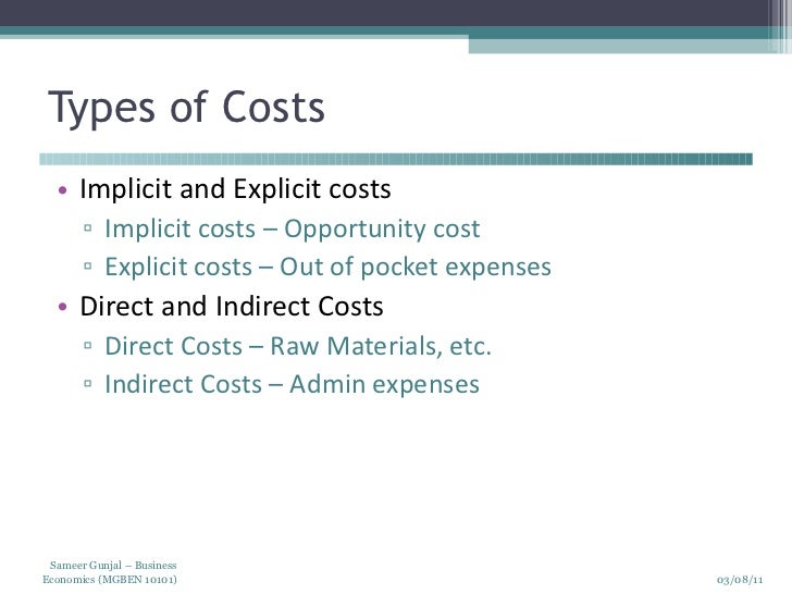 Business economics cost analysis