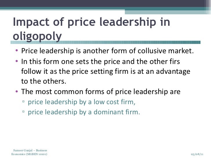 business economics market structures price leadership is a form of