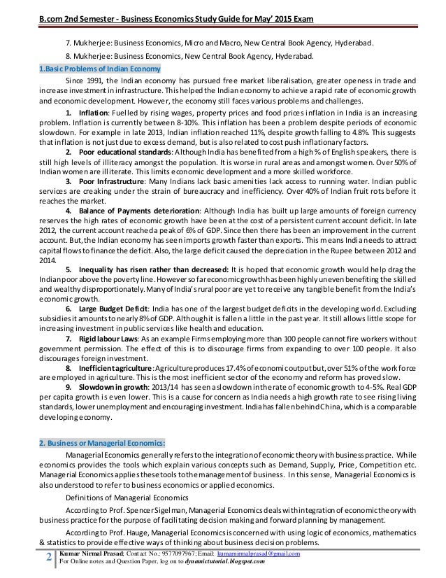 Dibrugarh University Business Economics Study Guide - 