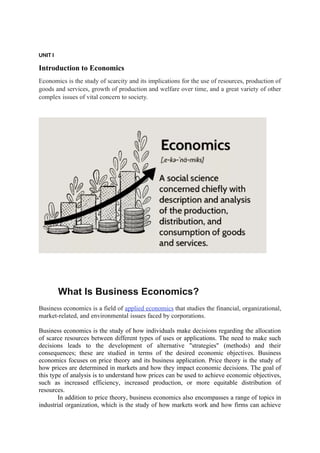 BUSINESS ECONOMICS NOTES UNIT I.DOCX DBJAIN COLLEGE | DOCX