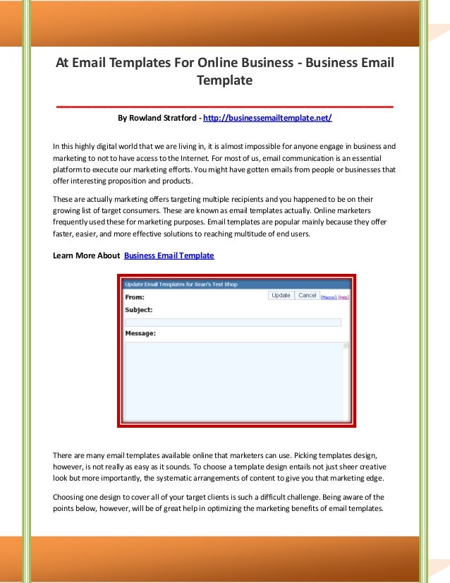 business emails templates