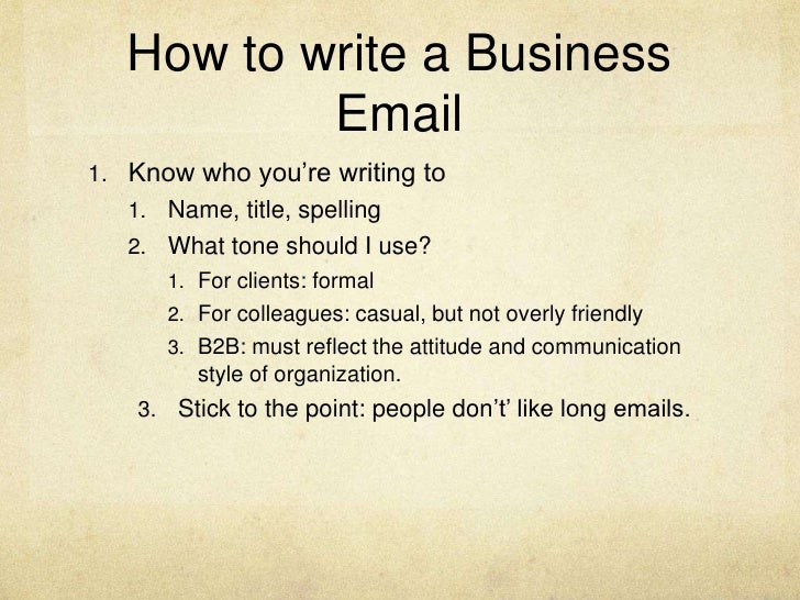 How do you write a formal email?