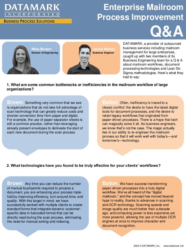 Enterprise Mailroom Process Improvement Q&A