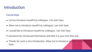 Business English - Greetings and good bye - Formal and Informal - ash ...