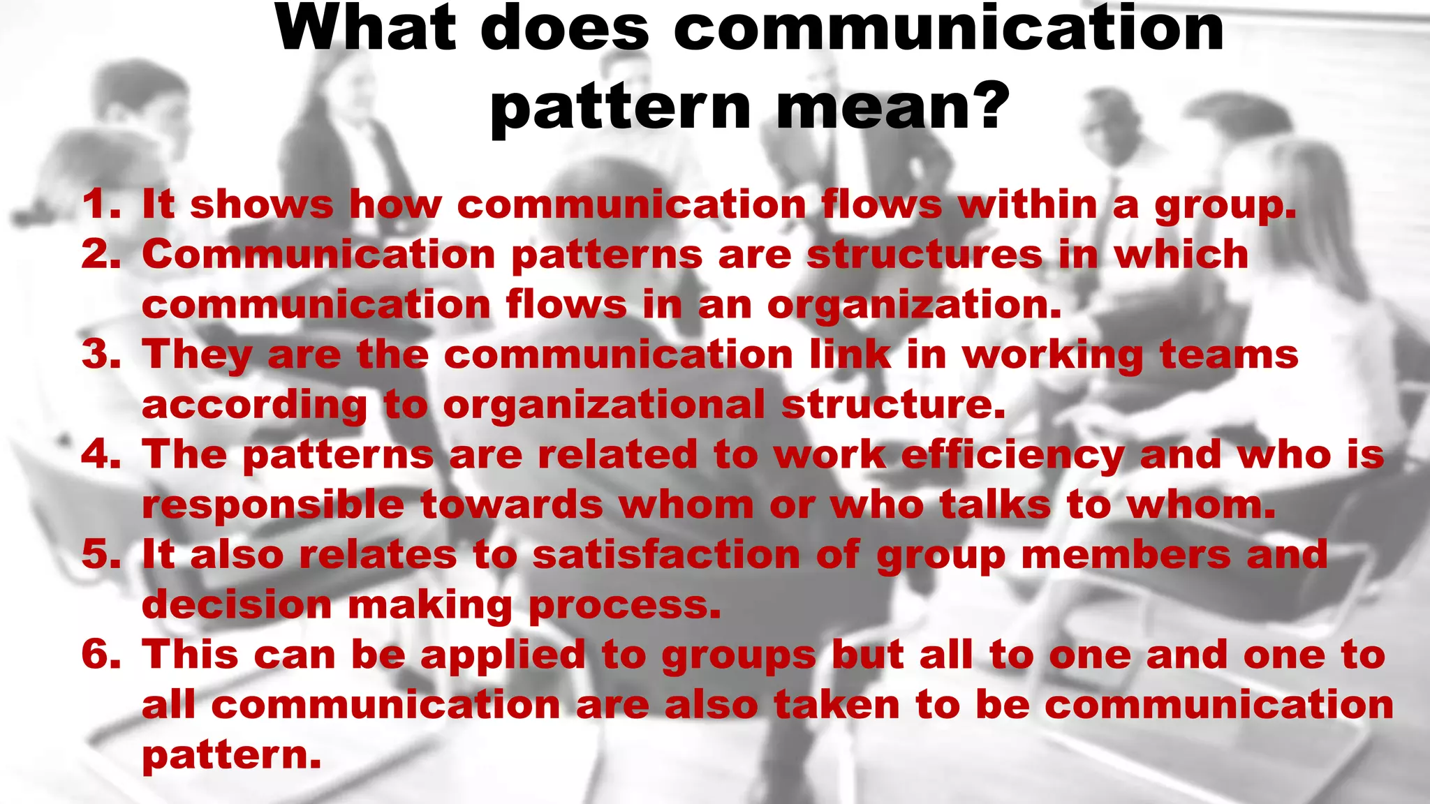 Patterns of communication pptx | PPTX | Computer Networking | Computing