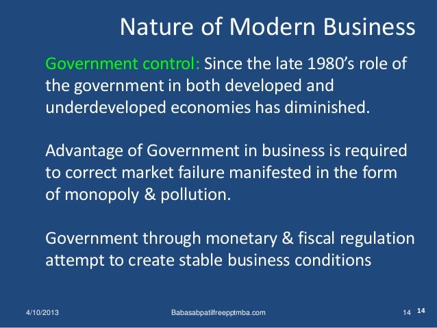 government control over business