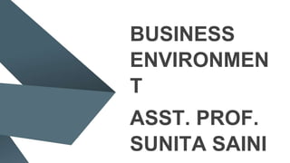 BUSINESS
ENVIRONMEN
T
ASST. PROF.
SUNITA SAINI
 