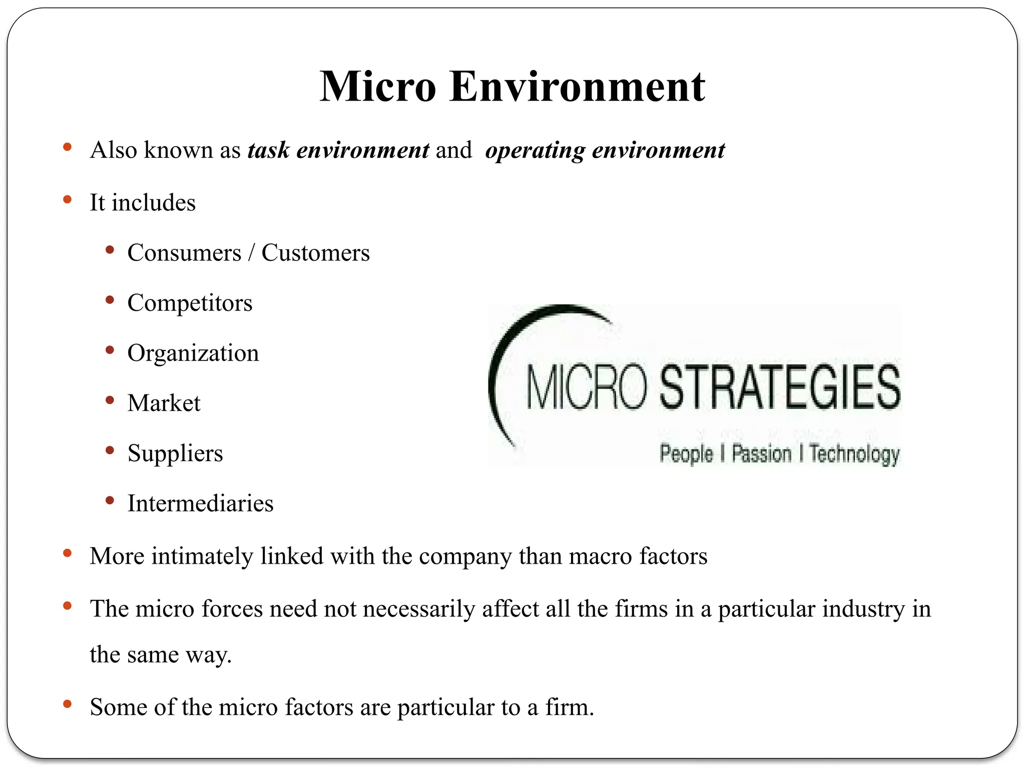 Business Environment - micro and macro level | PPTX