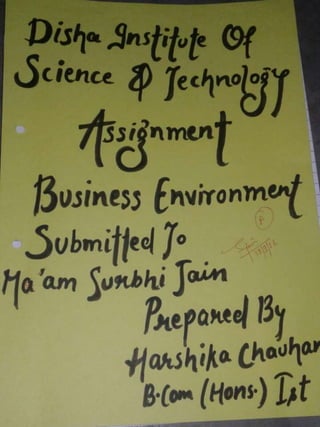 Business environment assignment
