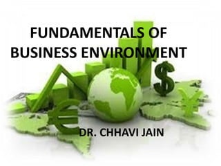 FUNDAMENTALS OF
BUSINESS ENVIRONMENT
DR. CHHAVI JAIN
 