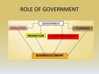ROLE OF GOVERNMENT
 