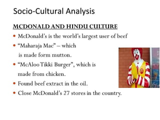 Socio-Cultural Analysis
 