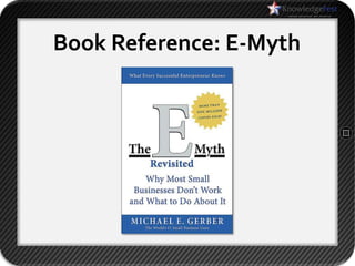 Book Reference: E-Myth
 