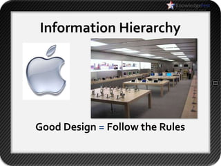 Information Hierarchy




Good Design = Follow the Rules
 