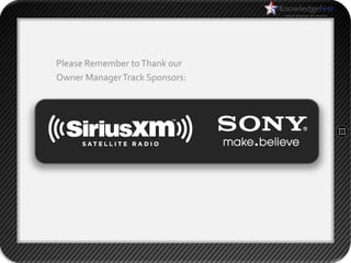 Please Remember to Thank our
Owner Manager Track Sponsors:
 