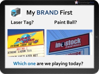 My BRAND First
Laser Tag?         Paint Ball?




 Which one are we playing today?
 