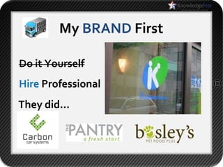 My BRAND First

Do it Yourself
Hire Professional
They did…
 