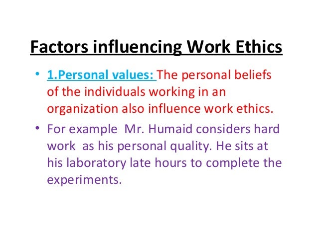 work ethic examples