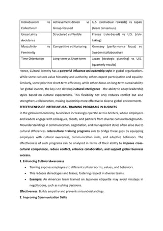 BUSINESS ETHICS – UNIT IV: Individualism, Cognition, and Intercultural ...