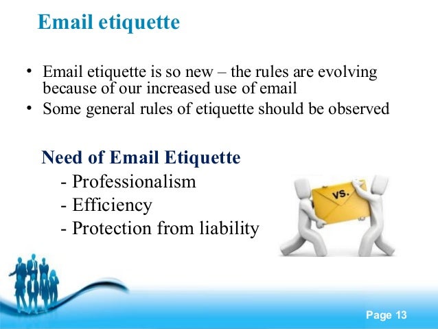 Write a note on email etiquette