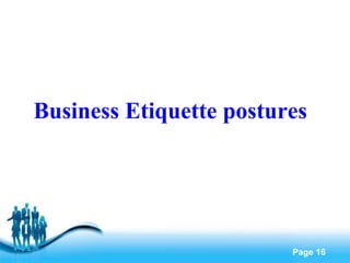 Business Etiquette postures 