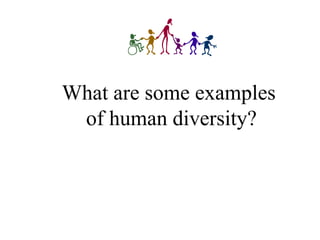 What are some examples
of human diversity?
 