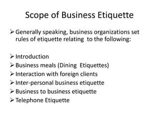 Business Etiquettes 