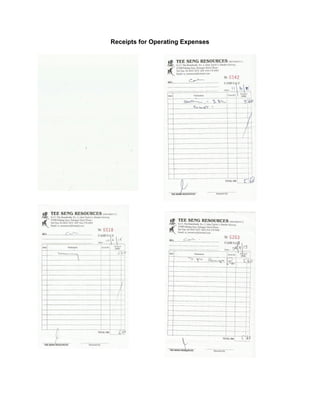  
Receipts for Operating Expenses 
 
 
 
 
 
 
 
 
 
 
 
 
 
 
 
 
 
 
 
 
 
 
 
 
