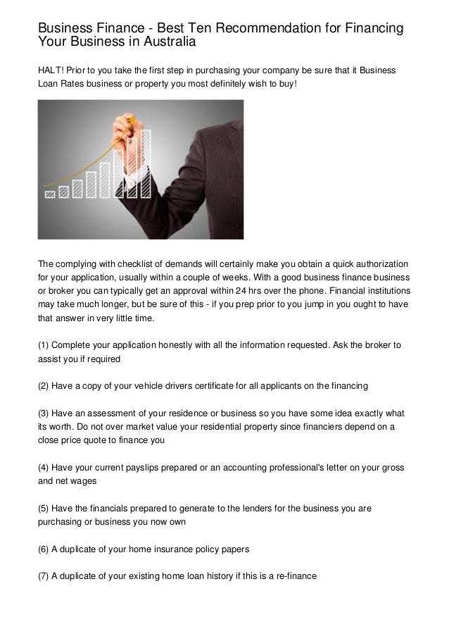 Business Finance Best Ten Recommendation For Financing - 