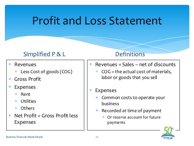 profit loss statement excel template