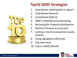 Strategy 10:Maximising the death benefit with a Future Liability benefit deduction