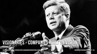 Visionaries - Companies built on vision
LEQUIRE BUSINESS CONSULTING (LEQUIRECONSULTING.COM)   BUSINESS FOUNDATIONS 7 • 32
 