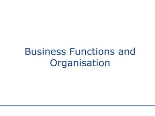 Business Functions and Organisation 