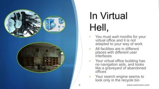 In Virtual
    Hell,
    •   You must wait months for your
        virtual office and it is not
        adapted to your wa...