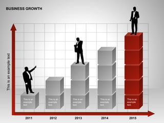 BUSINESS GROWTH
This is an
example
text.
This is an
example
text.
This is an
example
text.
This is an
example
text.
This is an
example
text.
2011 2012 2013 2014 2015
Thisisanexampletext
 
